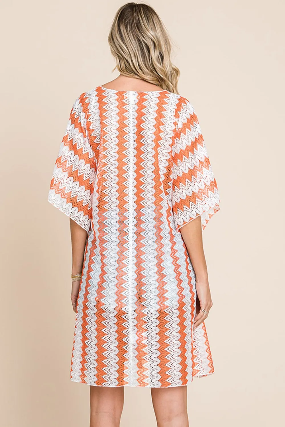 Multi Crochet Lace Cover Up - Orange