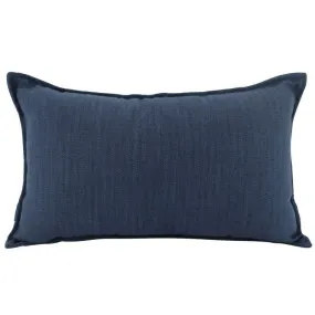 Navy Linen Cushion - 30cm x 50cm