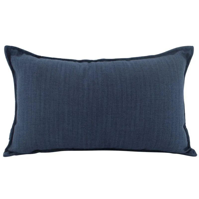 Navy Linen Cushion - 30cm x 50cm