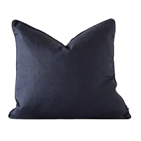 Navy Linen Feather Insert Indoor Cushion - 50cm x 50cm