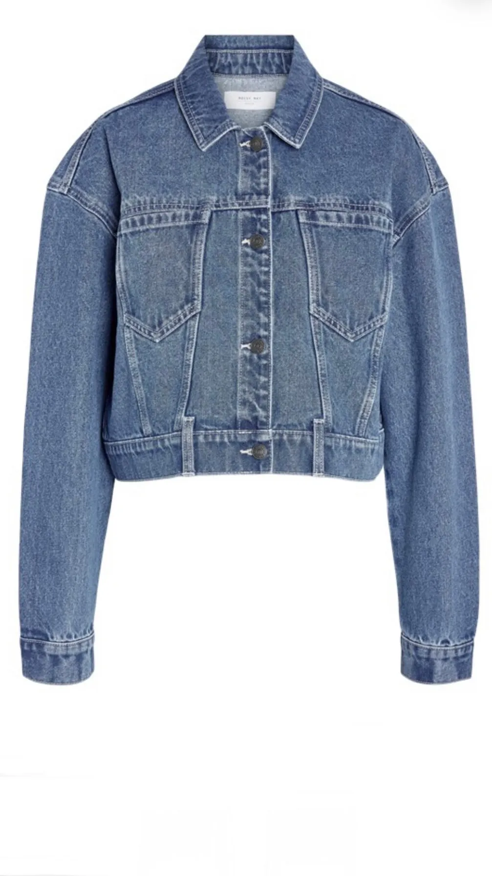 NM RONJA LS CROP DENIM JACKET - MEDIUM BLUE
