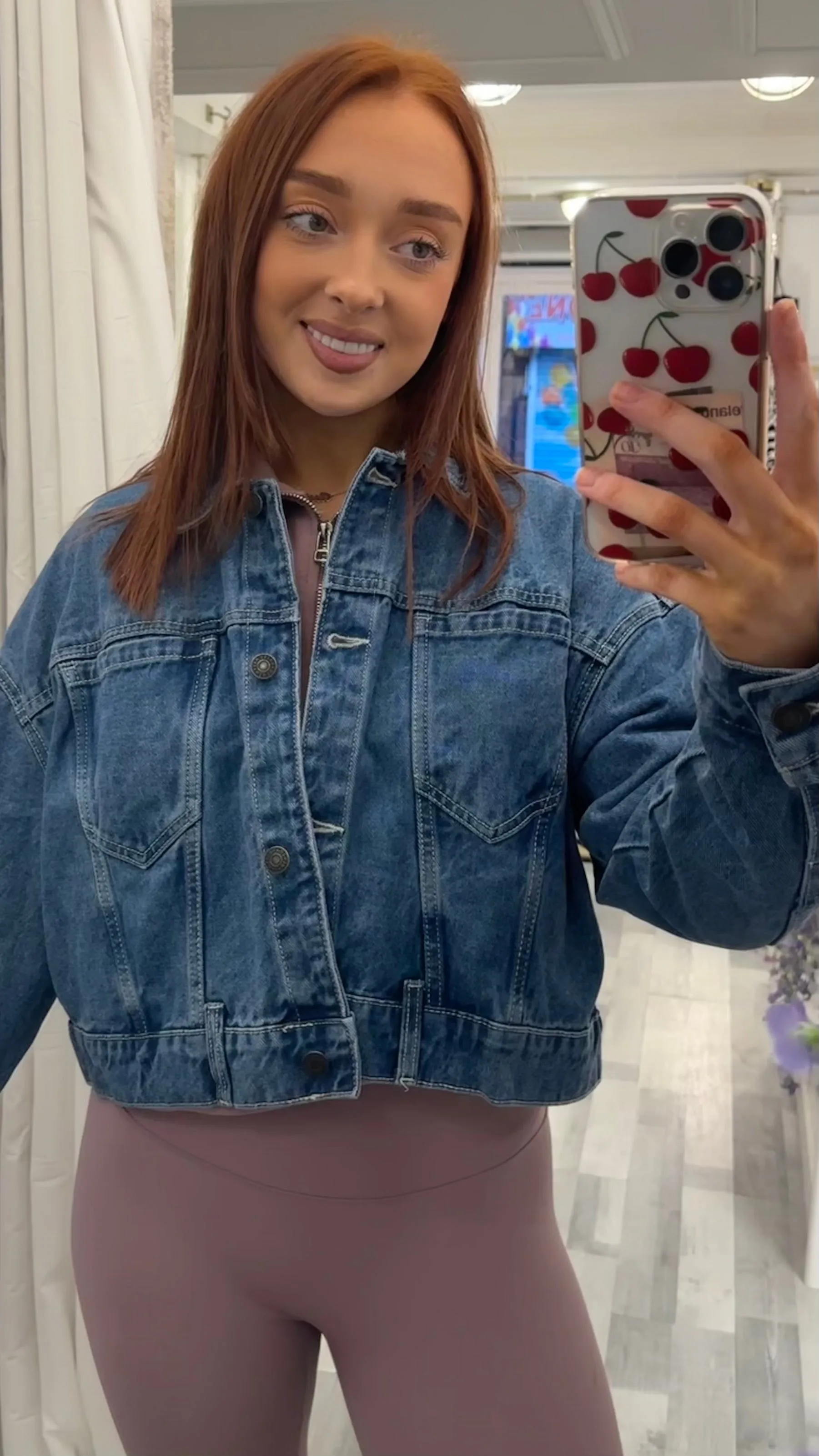 NM RONJA LS CROP DENIM JACKET - MEDIUM BLUE