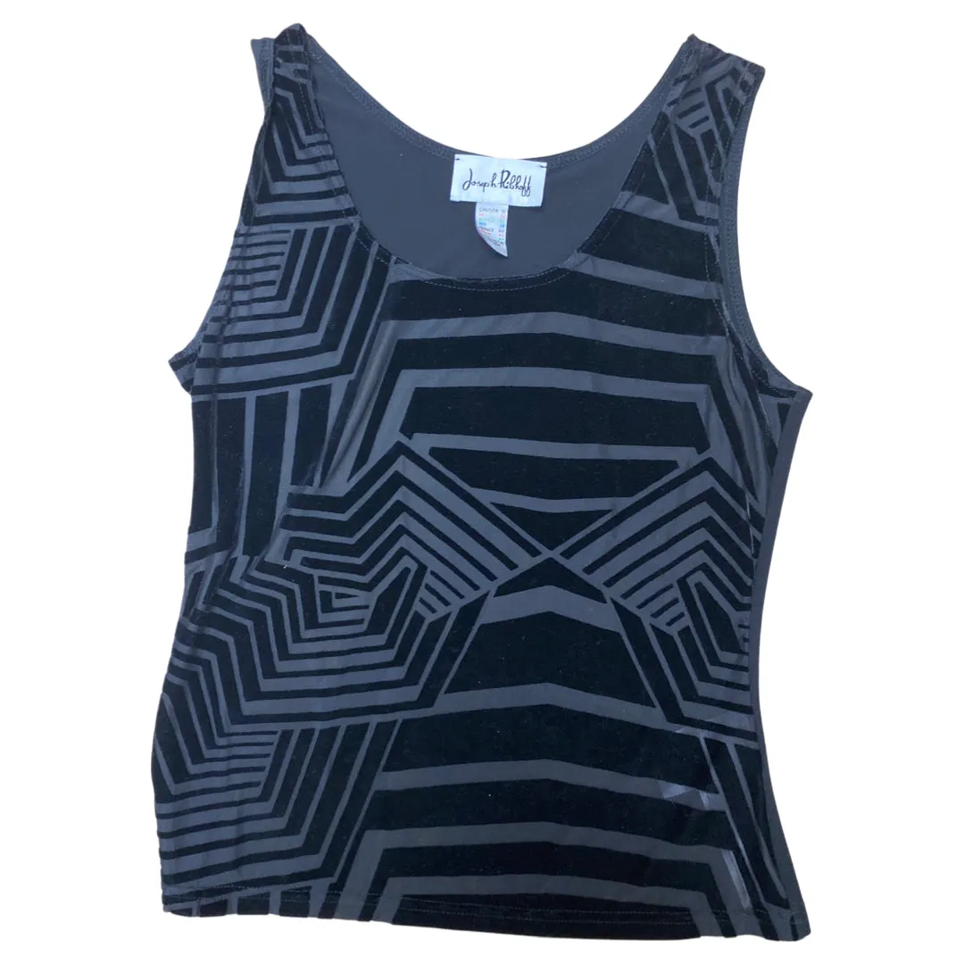NWT! JOSEPH RIBKOFF BLACK BURNT VELVET TWINSET COVERUP AND CAMISOLE SIZE 10