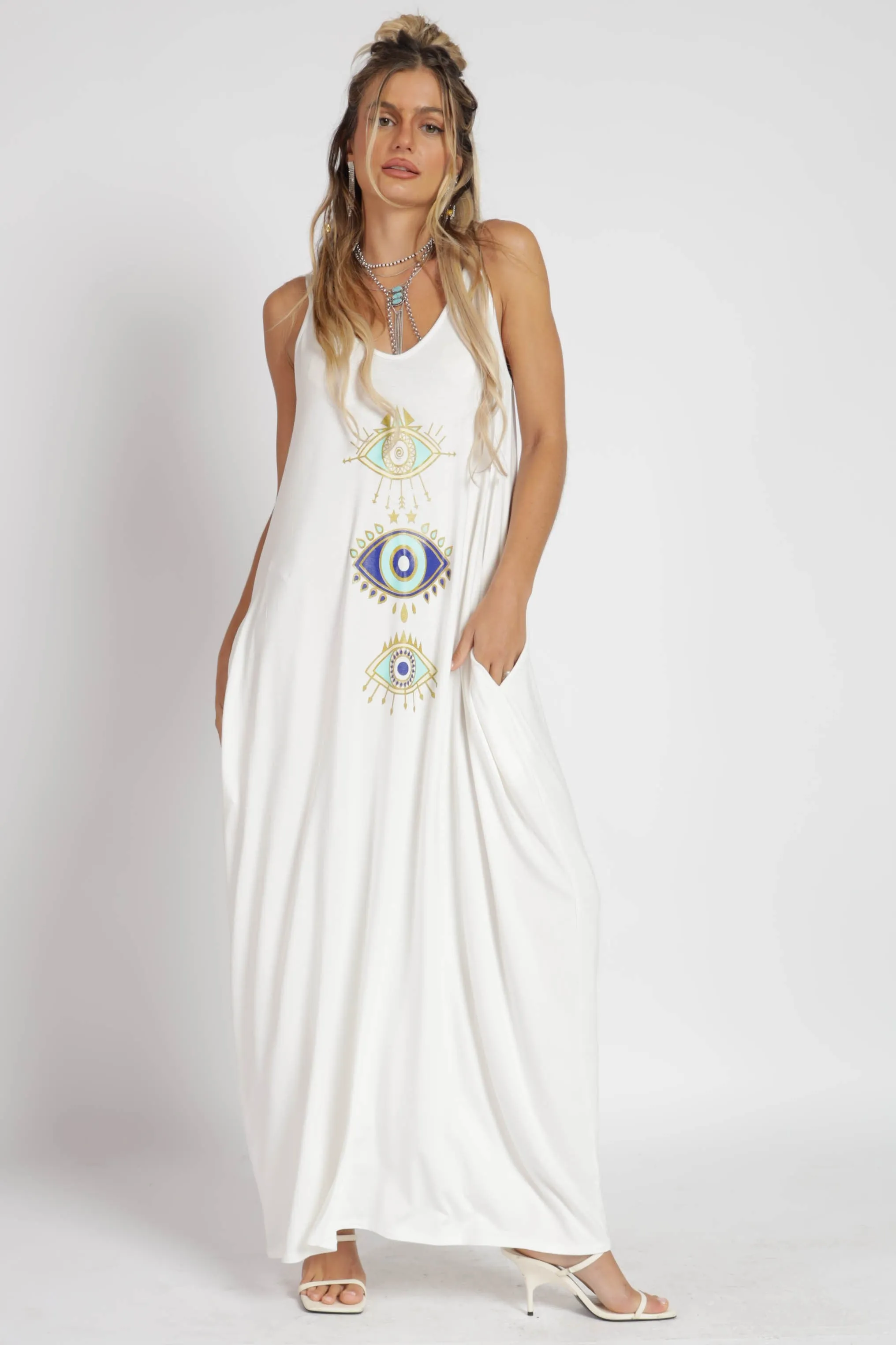 Off White Evil Eyes Maxi Dress
