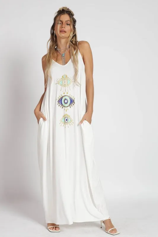 Off White Evil Eyes Maxi Dress