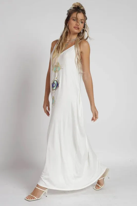 Off White Evil Eyes Maxi Dress
