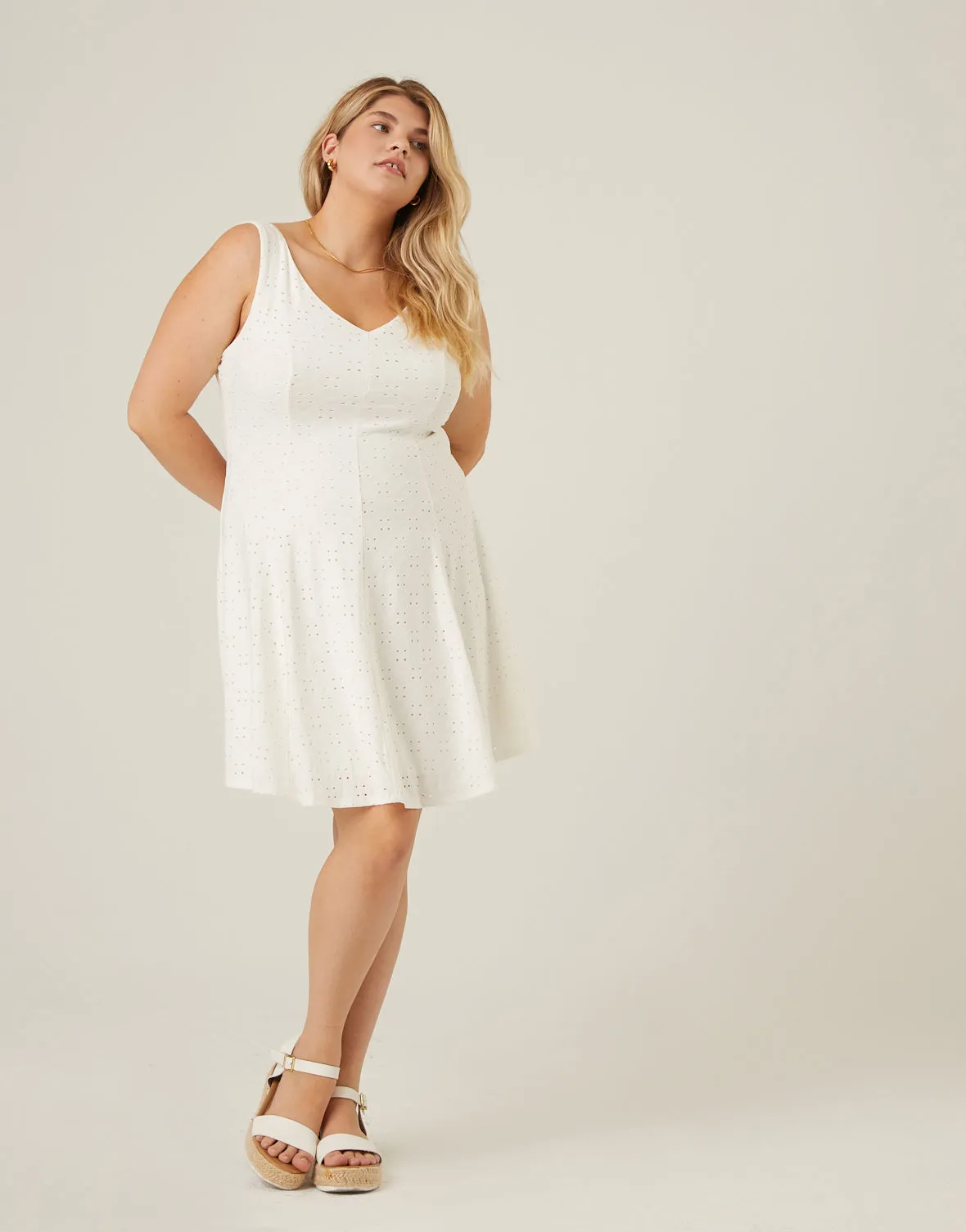 Plus Size Eyelet Lace Sundress