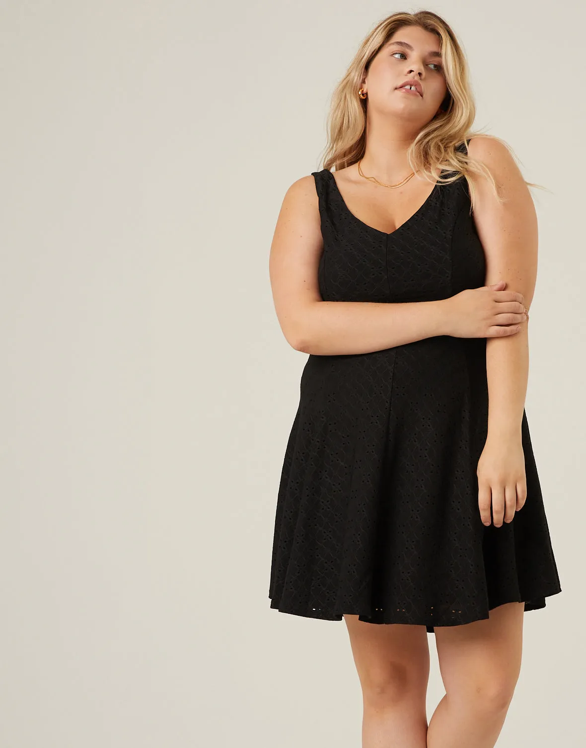 Plus Size Eyelet Lace Sundress