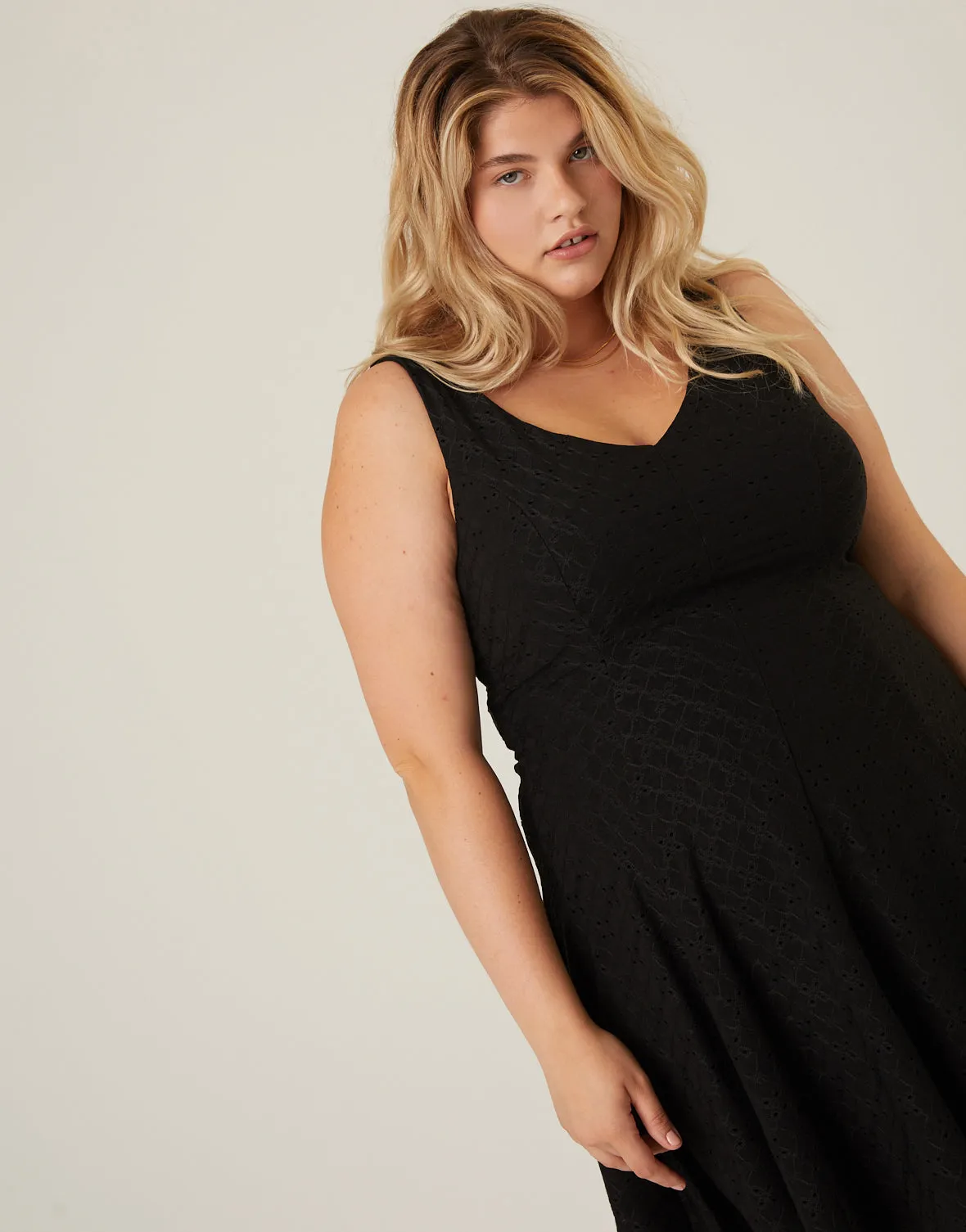 Plus Size Eyelet Lace Sundress