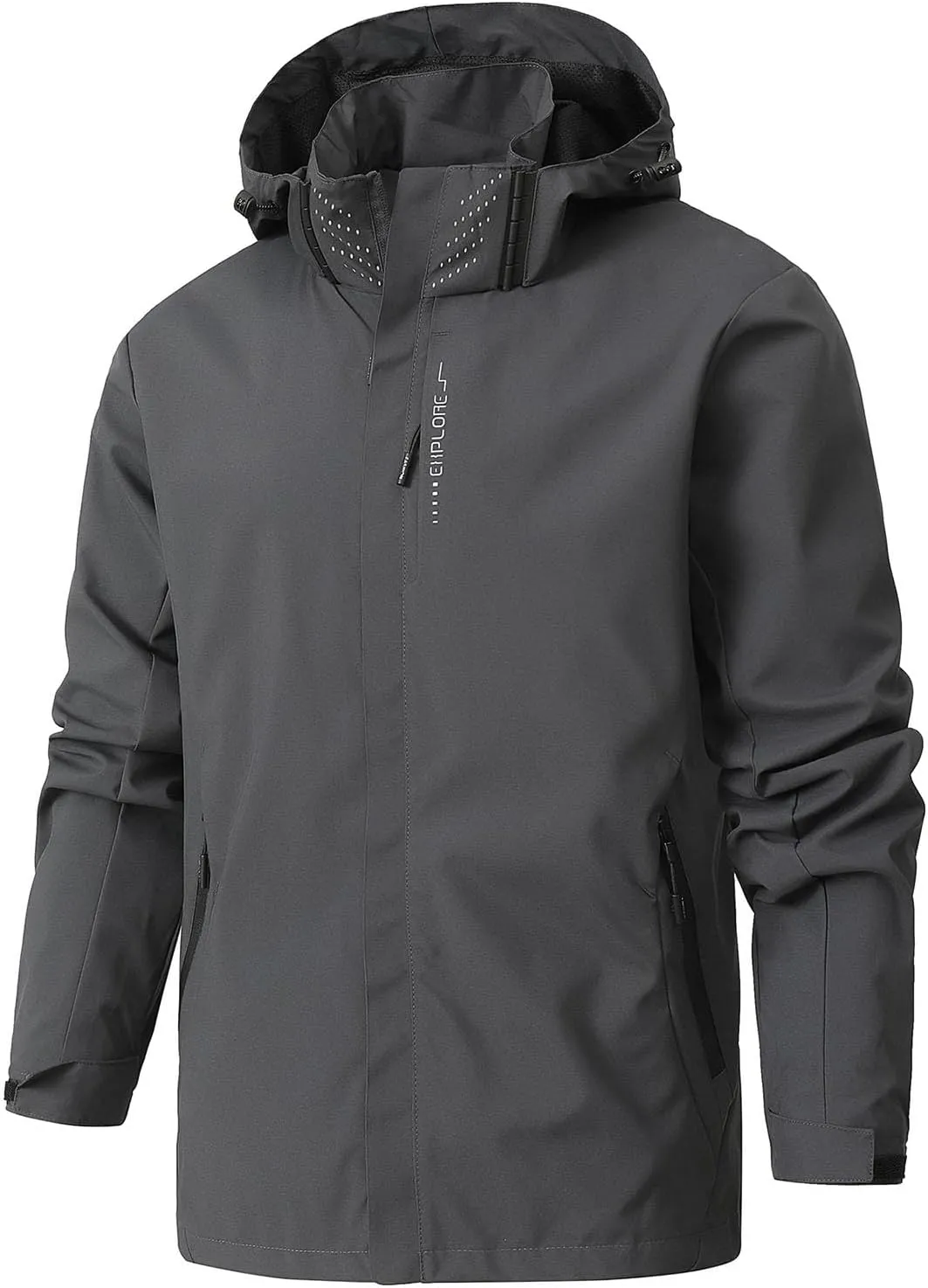 Rain Jacket for Men Lightweight Jackets Hooded Mountain Softshell Windbreaker Windproof Waterproof Hiking Raincoat