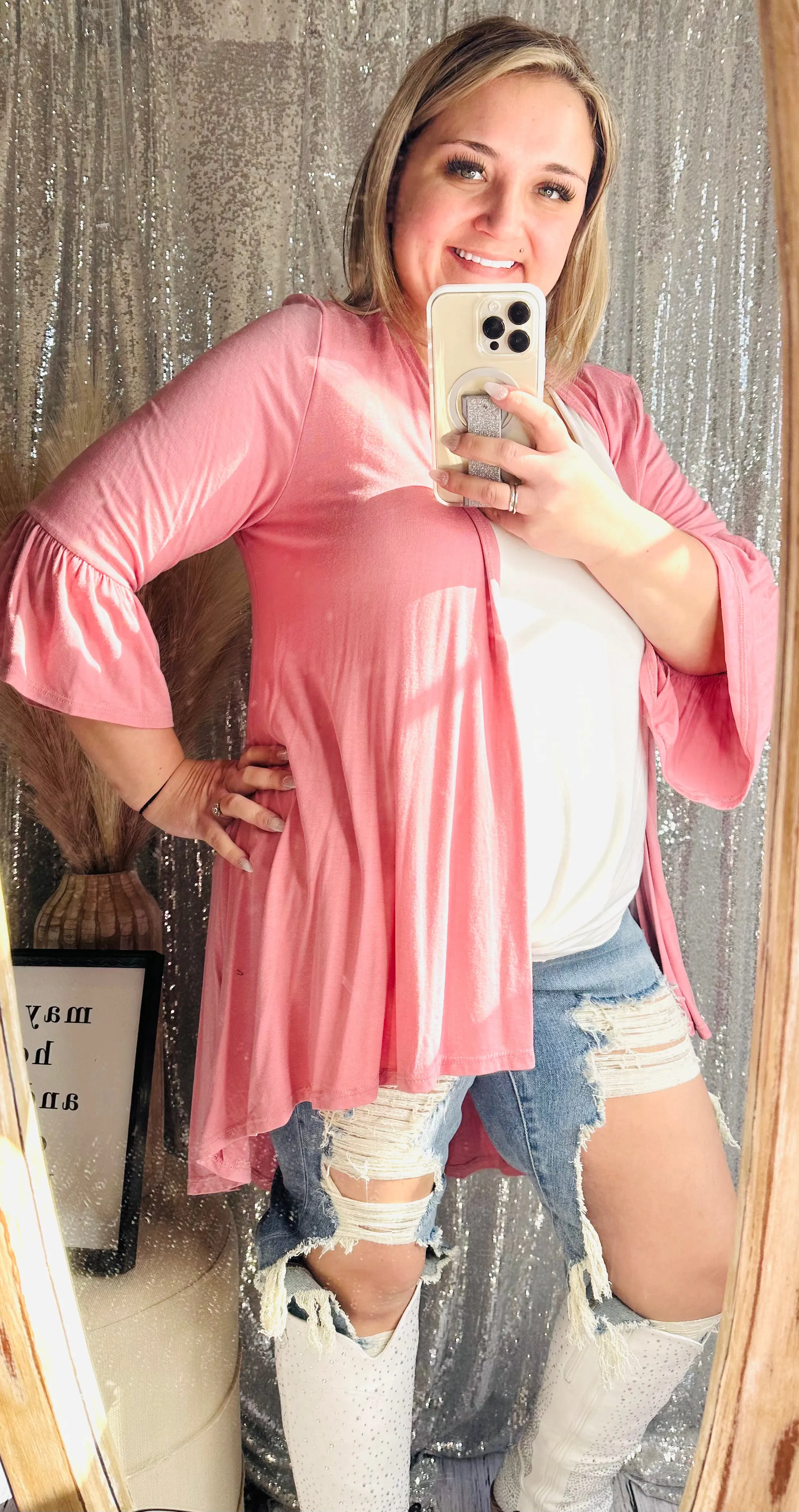 Ruffle Sleeve Kimono