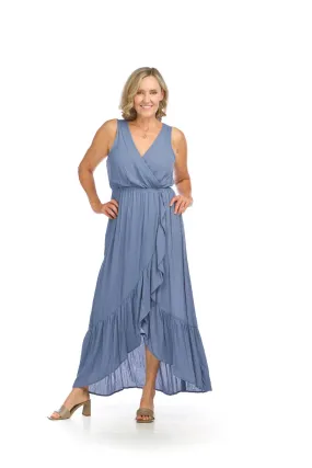SALE Papillon PD16690 Vinatge Crinkle Ruffle Trim Maxi Dress