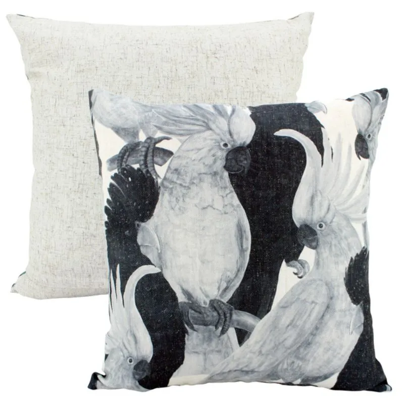 Shadow Flock Linen Cushion - 50cm x 50cm