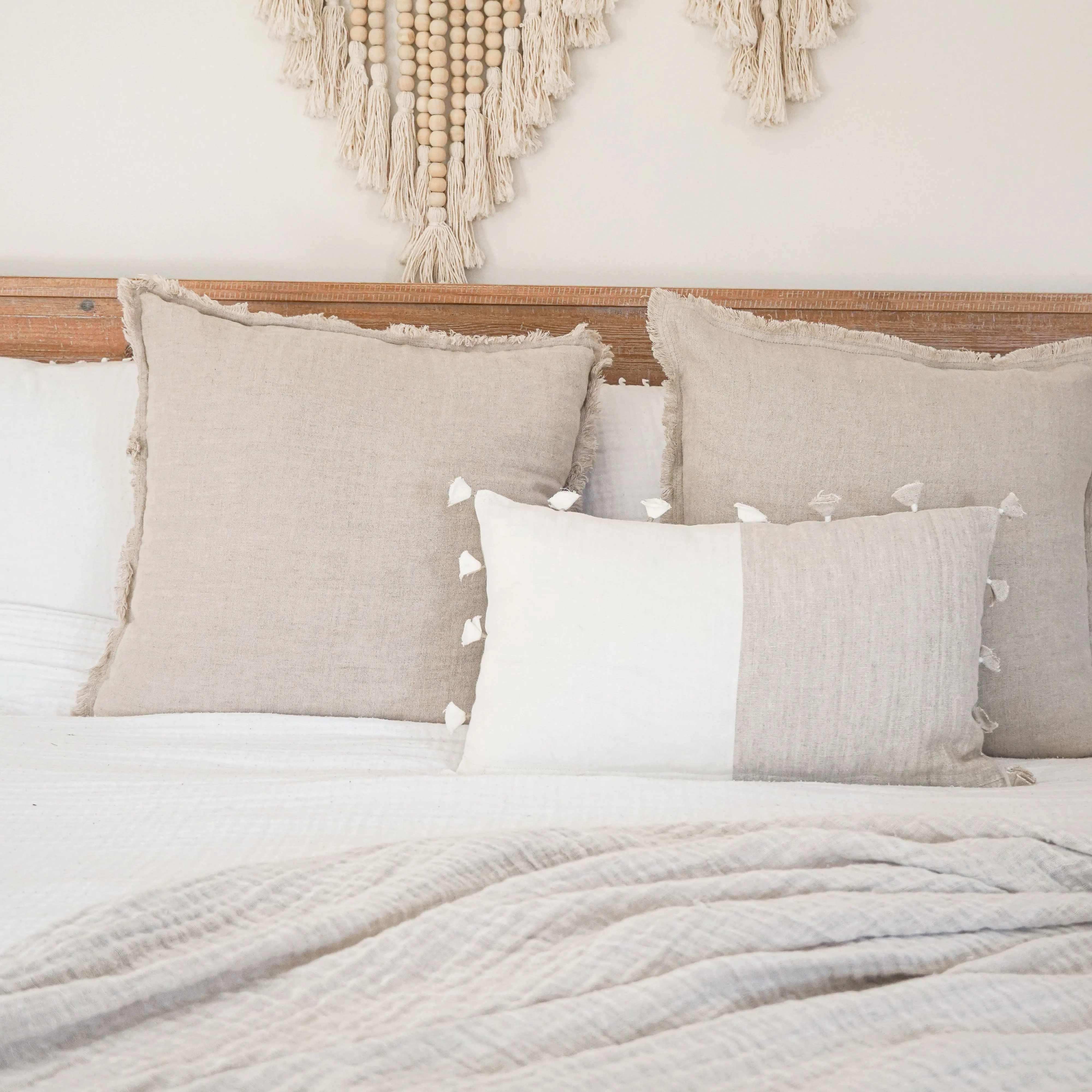 So Soft Linen Fringe Throw Pillow