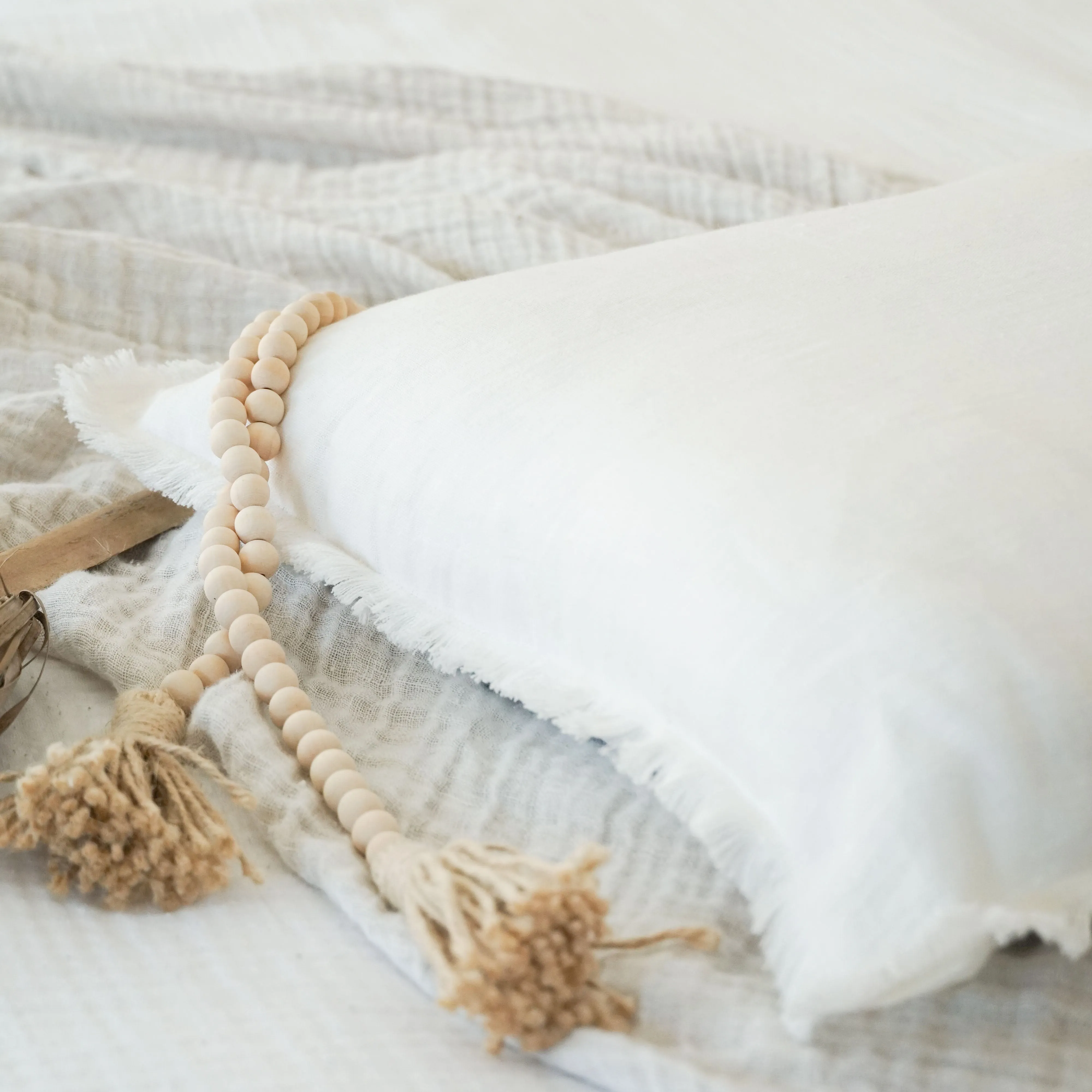 So Soft Linen Fringe Throw Pillow