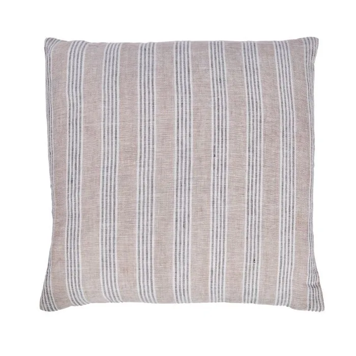 Stripe Linen Cushion / Grey & White