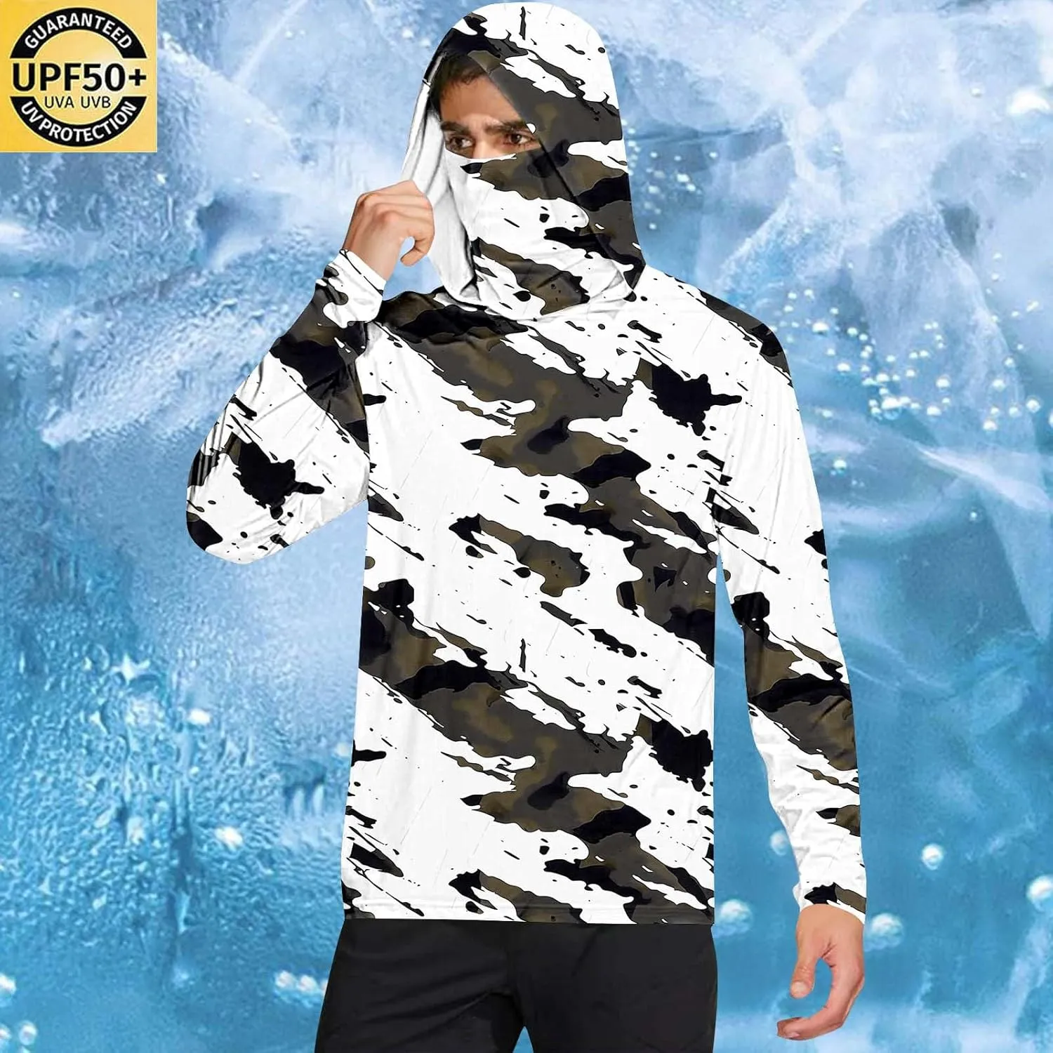 Sun Protection Shirts For Men 2025 UV UPF 50  Long Sleeve Rash Guard Running Lightweight Performance With Face Mask