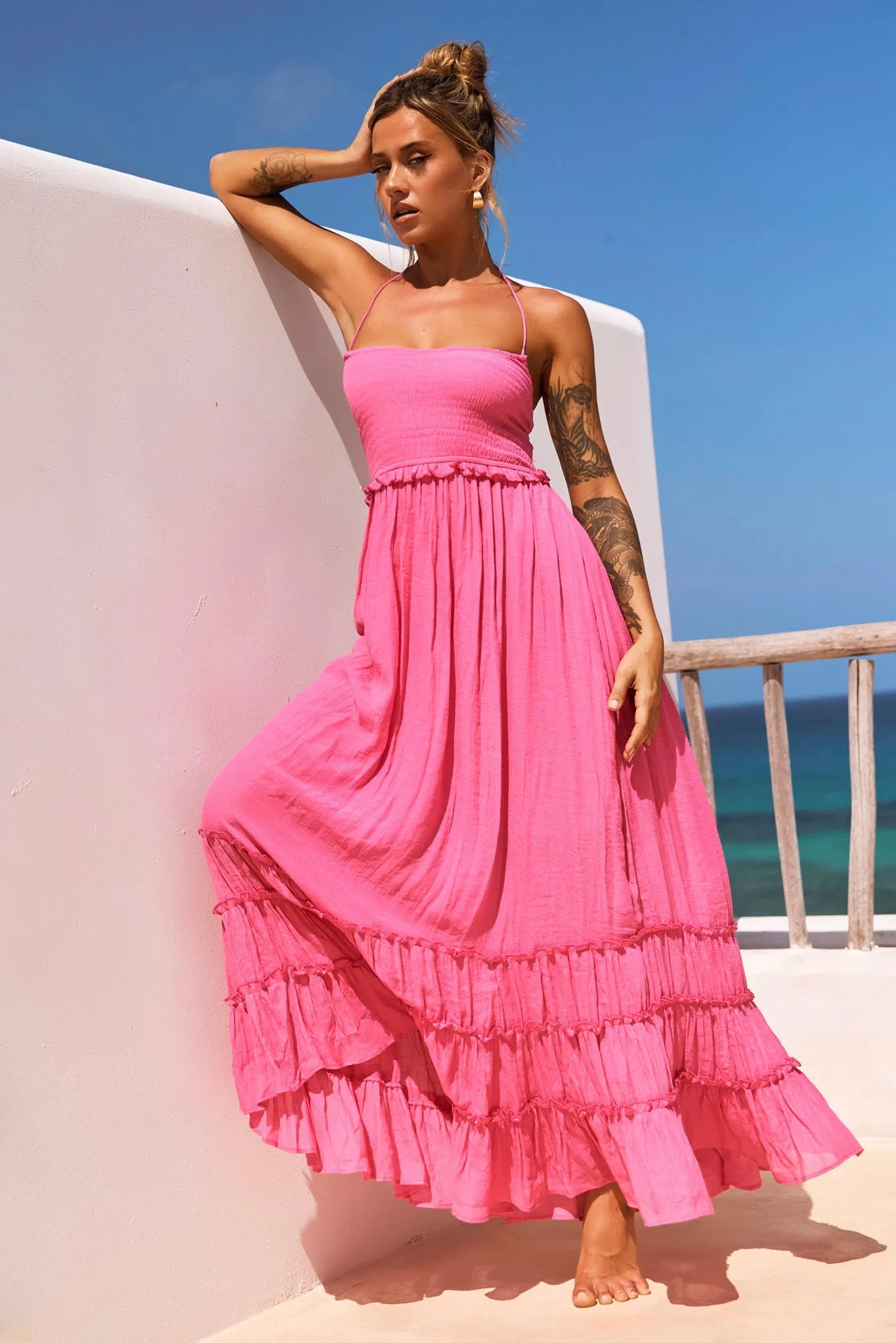 Sun Setter Maxi Dress - Pink