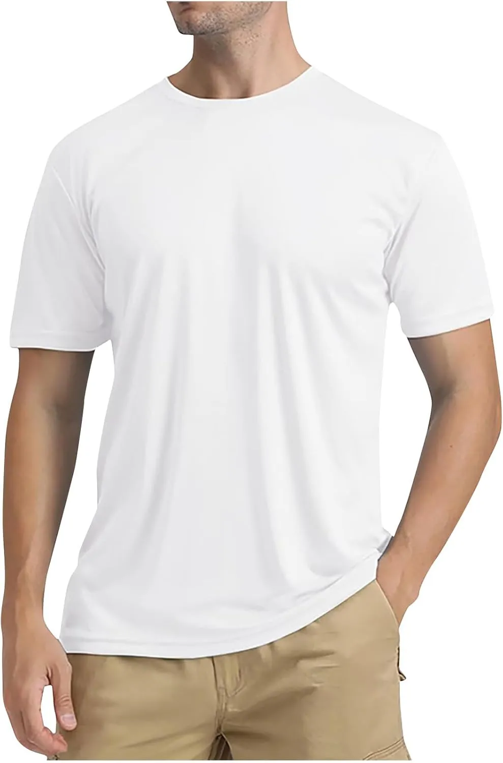 Swim Shirts Short Sleeve Tops for Men Sun Protection UPF 50  Fishing Rash Guard UV Gym Workout Tee for Running Outdoor