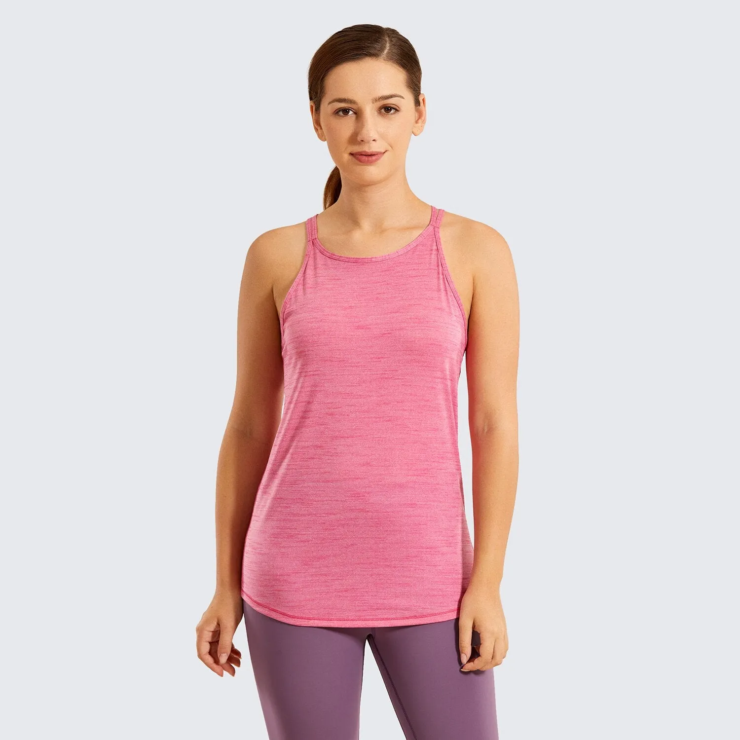 SYROKAN Lightweight Heather Yoga Tank Tops