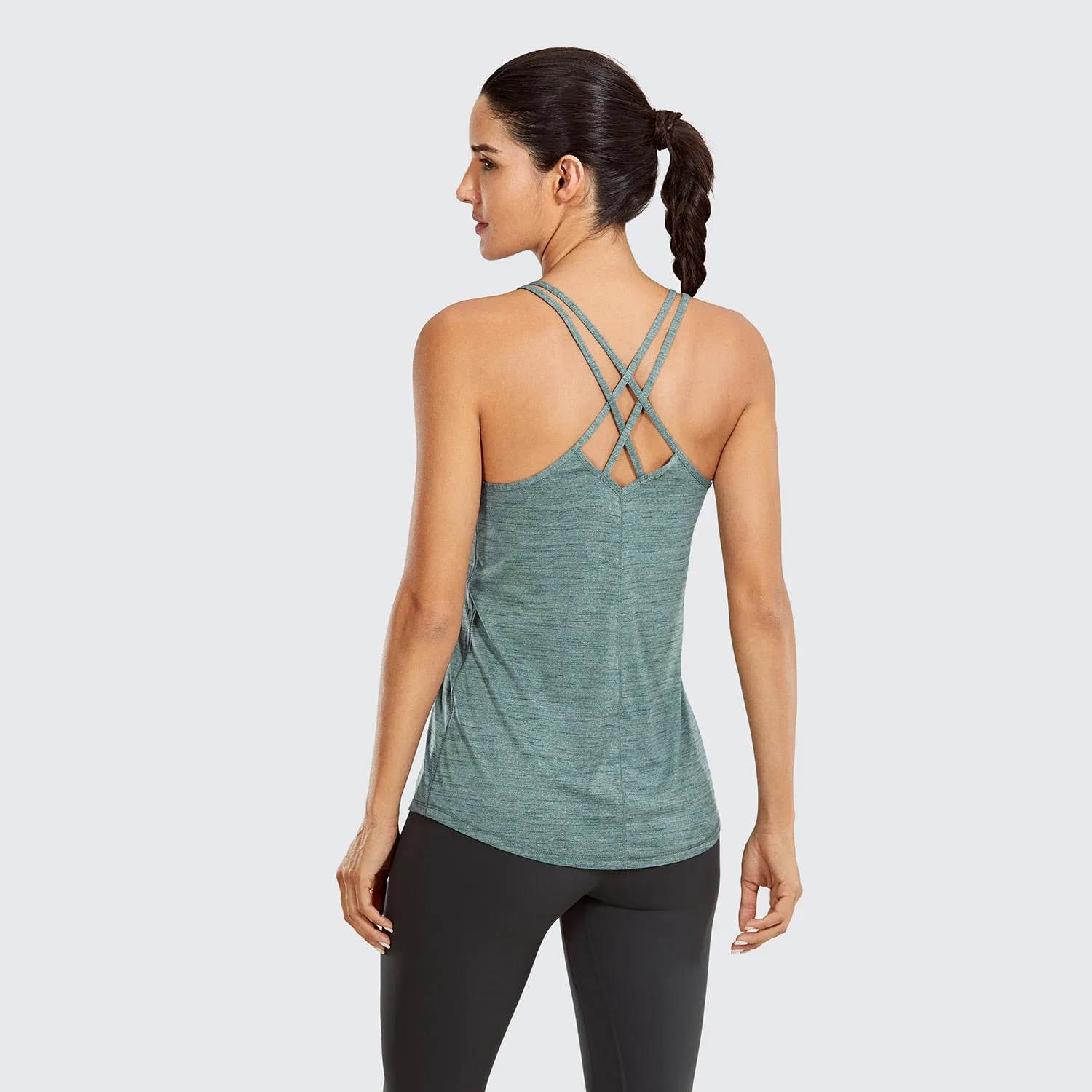SYROKAN Lightweight Heather Yoga Tank Tops