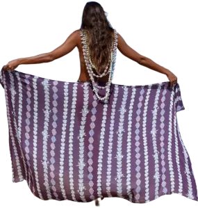 Tag Aloha Co Crown Flower Pareo Sarong - Purple