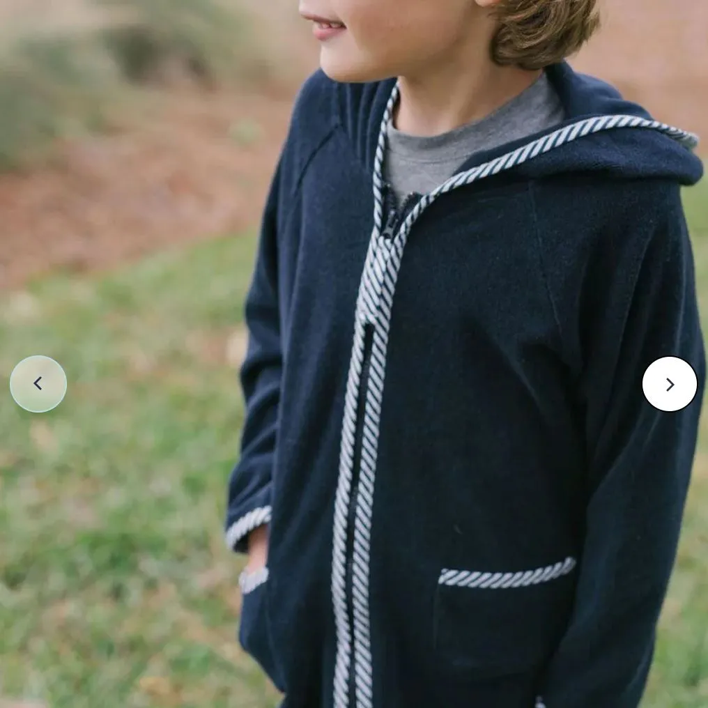 Terry Hooded Coverup - Navy