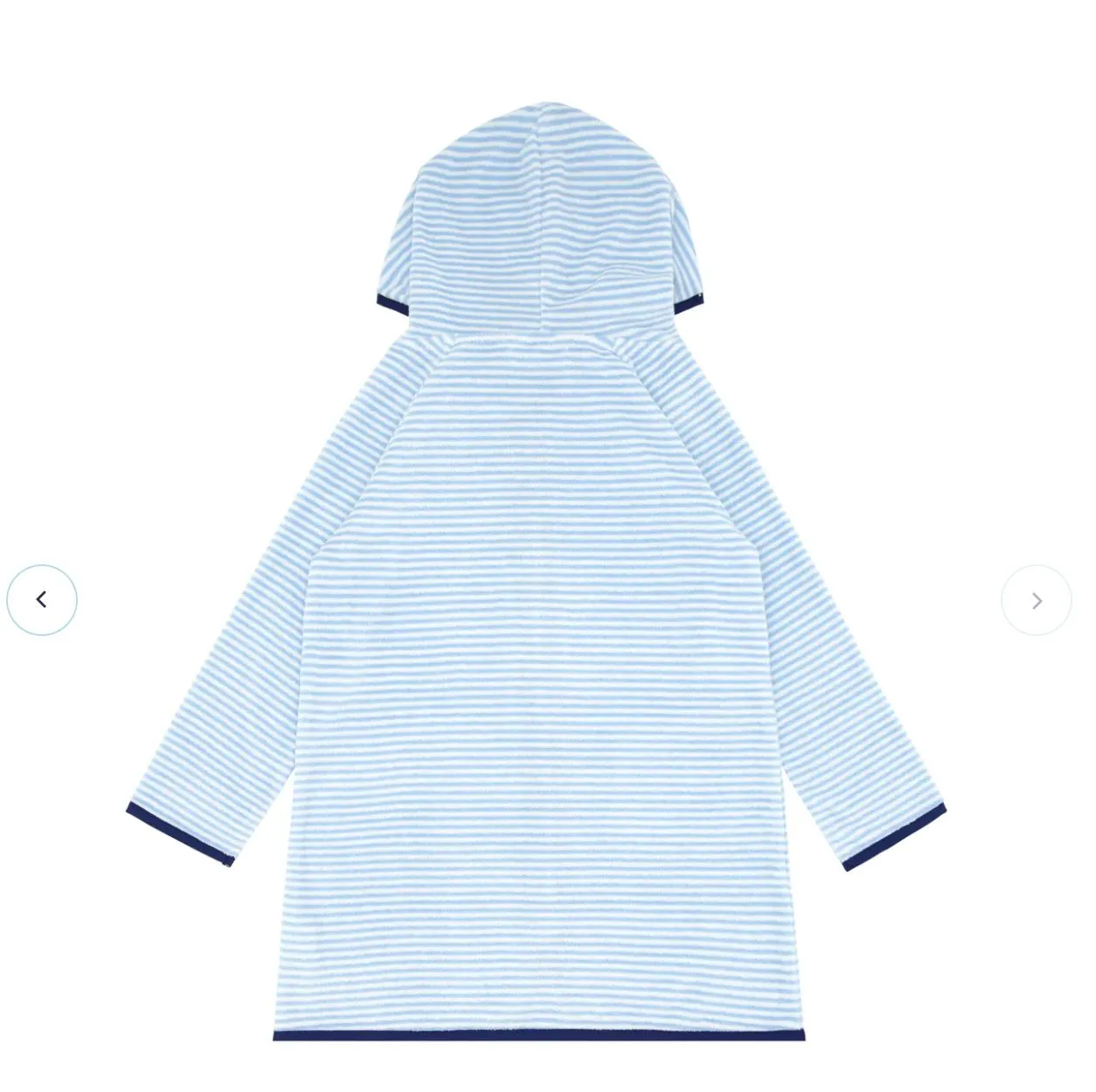 Terry Hooded Coverup - Powder Blue Stripe