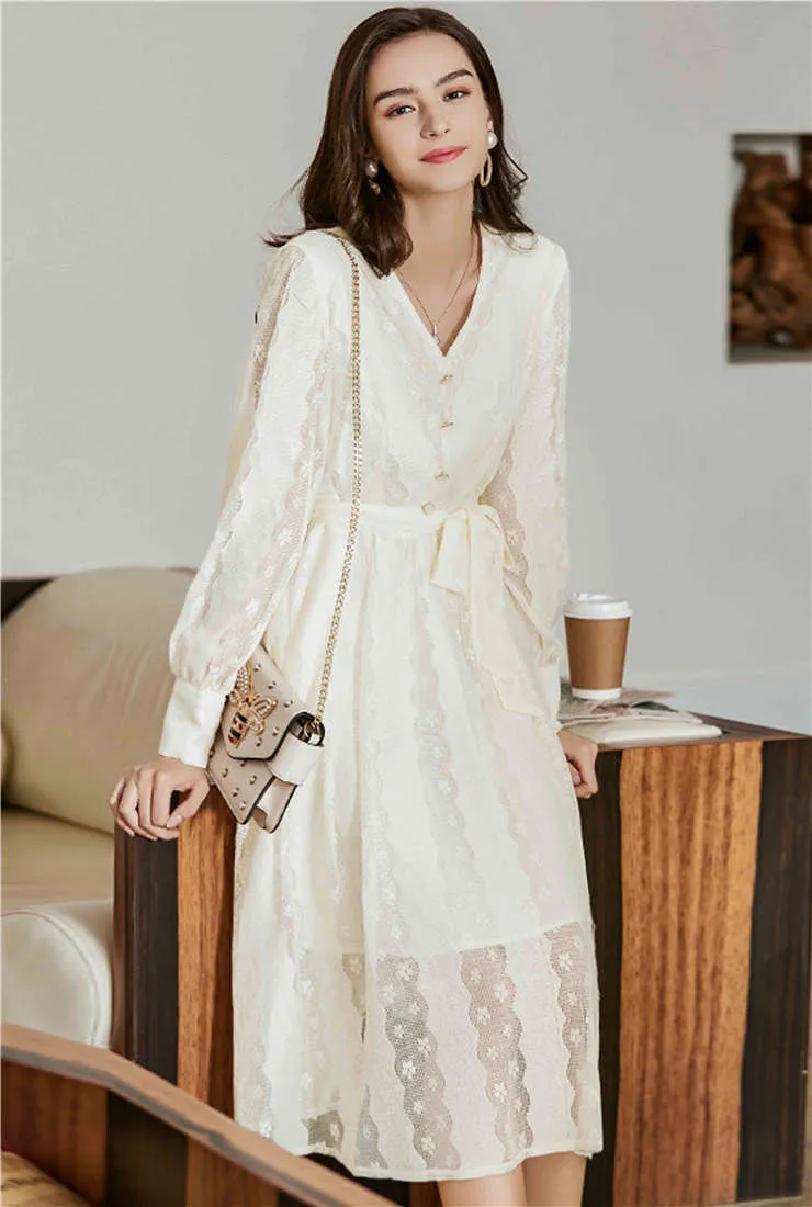 V-neck High Waist Belted Solid Maxi Dress