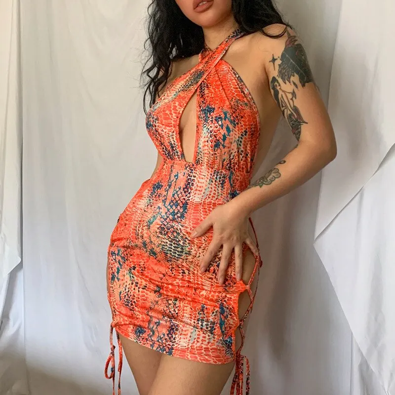 Wenkouban Floral Print Summer Dress 2023 Sexy Backless Bohemian Women's Dresses High Waist Strap Sundress Fashion Robe Vestido De Mujer