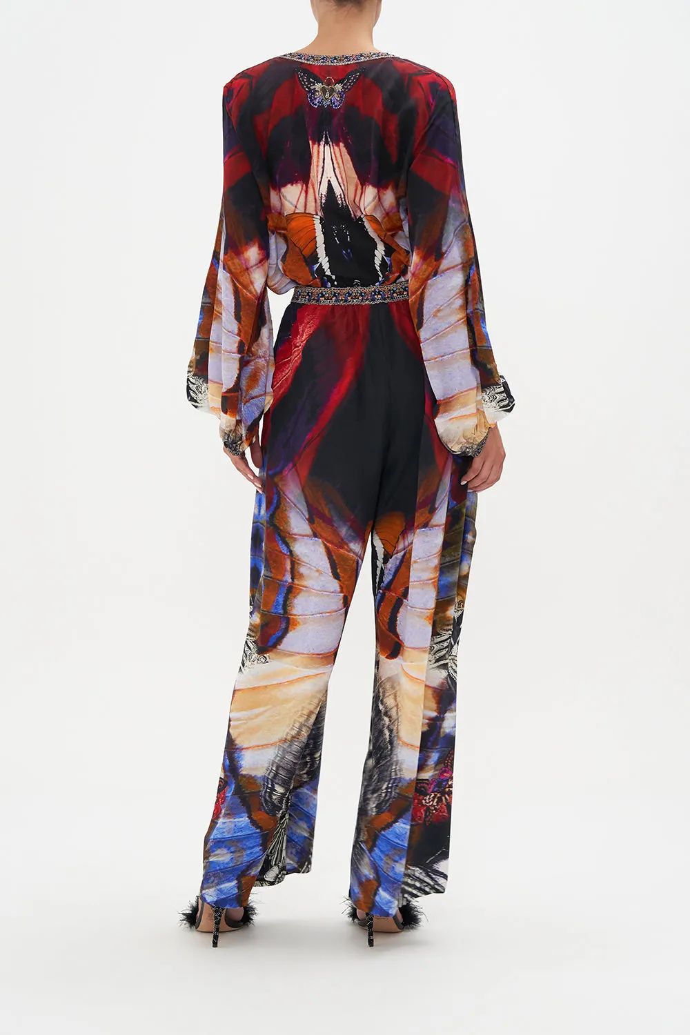 WIDE LEG TROUSER WITH FRONT POCKETS WINGS OF MARIPOSA
