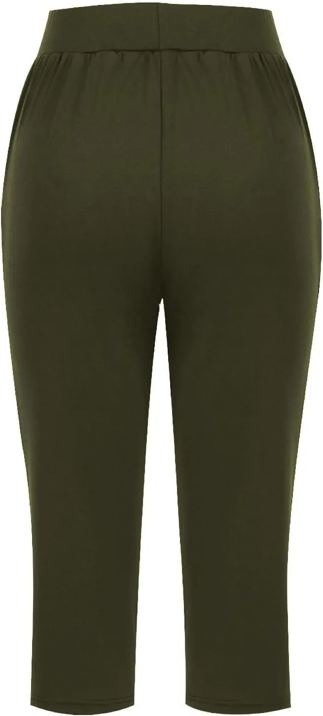 Women's Capri Yoga Pants 2025 Spring Summer Soft Workout Sweatpants Causal Lounge Pants with Pockets