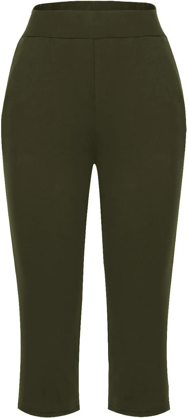 Women's Capri Yoga Pants 2025 Spring Summer Soft Workout Sweatpants Causal Lounge Pants with Pockets