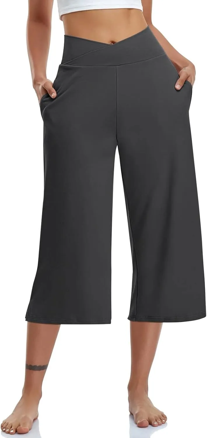 Women's Capri Yoga Pants 2025 Spring Summer Soft Workout Sweatpants Causal Lounge Pants with Pockets
