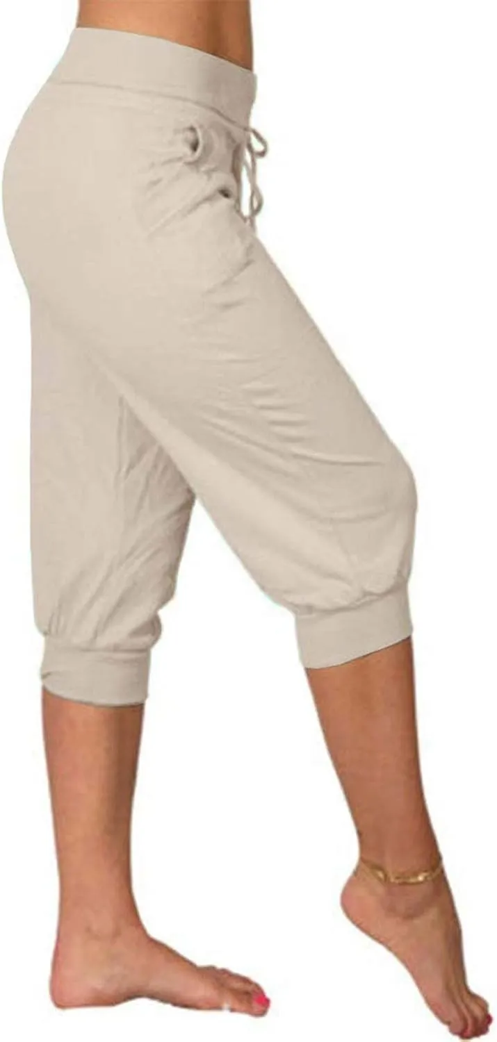 Womens Capris Joggers Pants Baggy Crop Sweatpants Lightweight Running Cropped Slacks Athletic Sports Soft Loun