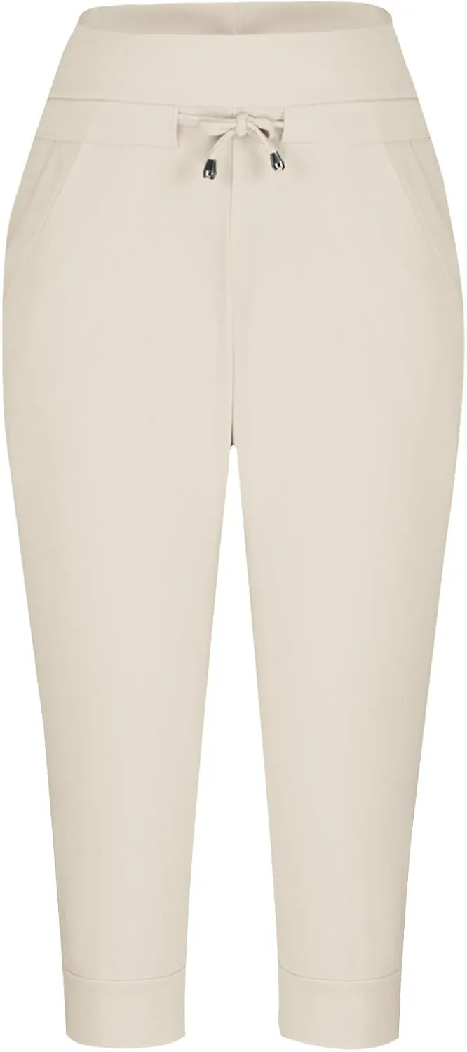 Womens Capris Joggers Pants Baggy Crop Sweatpants Lightweight Running Cropped Slacks Athletic Sports Soft Loun