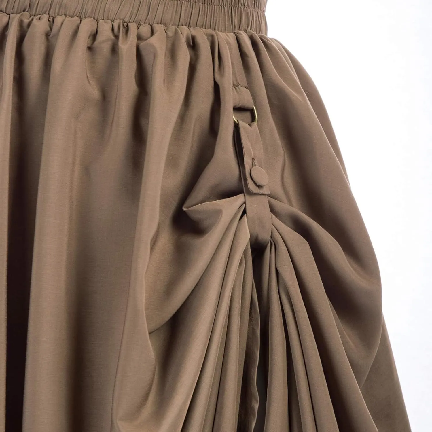 Women's Renaissance Skirt Victorian Peasant Double-Layer Maxi Long Skirts Casual Elastic Waisted Skirt Retro Costumes
