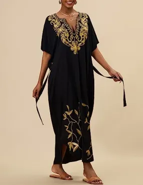 Women's Side Split Plus Size Kaftan Maxi Dress