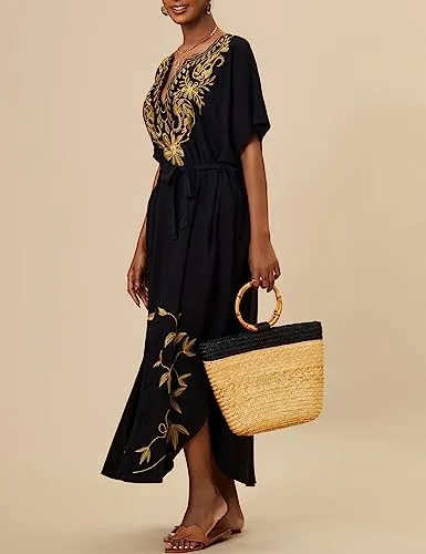 Women's Side Split Plus Size Kaftan Maxi Dress
