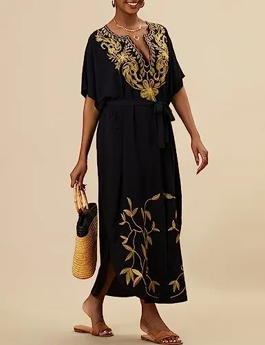 Women's Side Split Plus Size Kaftan Maxi Dress