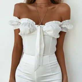 Women's Summer Casual Off Shoulder Crop Top