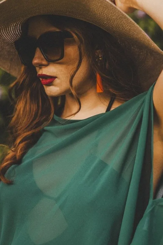 Xander Kostroma Forest Green Viscose Beach Coverup – 65cm * 95cm, Lightweight, Boho Chic Beachwear for Women – Perfect for Summer, Vacation & Poolside – Comfortable & Stylish