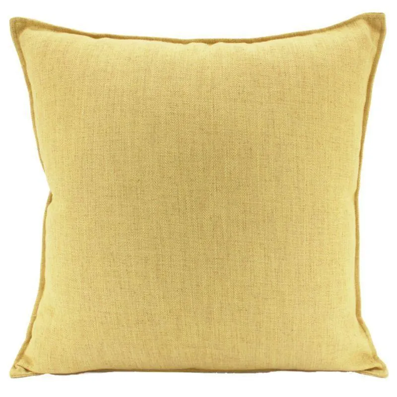 Yellow Linen Cushion - 55cm x 55cm